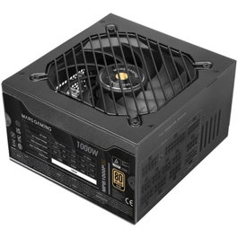 Mars Gaming Fuente de Alimentación MPB1000PSI 1000W ATX 3.1 PCIe 5.1 80 Plus Gold Modular con Ventilador 140mm AI2-RPM, DC-DC, Conector 12V-2x6, Condensadores Japoneses